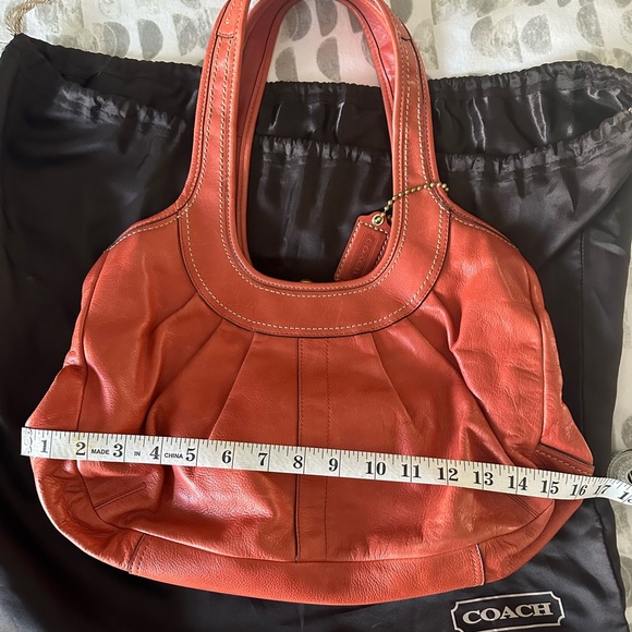 Coach Burnt Orange Leather Satchel - Picture 12 of 14